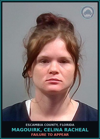 CCW arrest card for MAGOUIRK, CELINA RACHEAL in Escambia County: FAILURE TO APPEAR