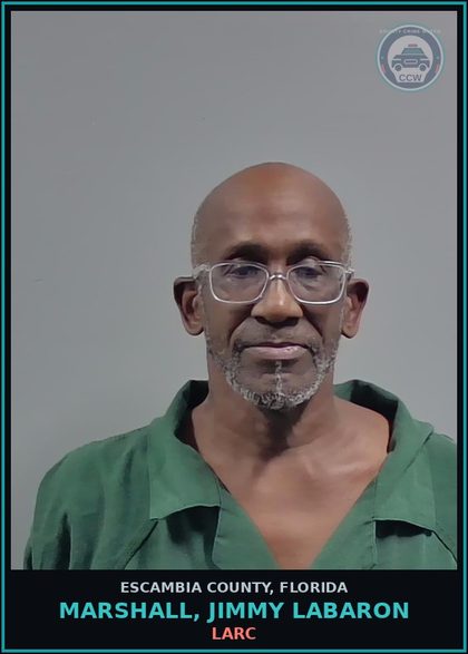 CCW arrest card for MARSHALL, JIMMY LABARON in Escambia County: LARC
