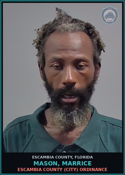 CCW arrest card for MASON, MARRICE in Escambia County: ESCAMBIA COUNTY (CITY) ORDINANCE