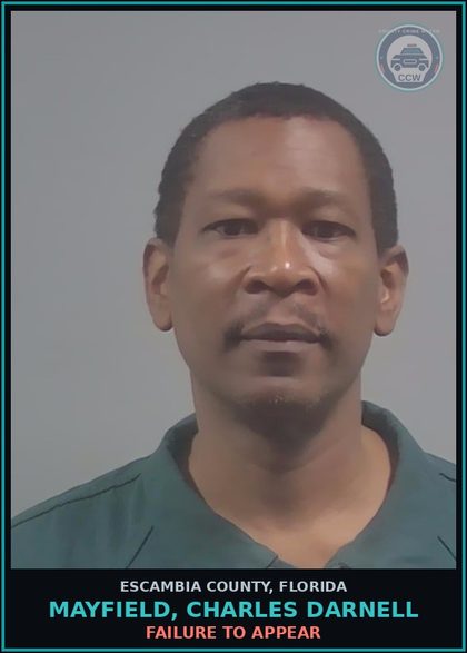 CCW arrest card for MAYFIELD, CHARLES DARNELL in Escambia County: FAILURE TO APPEAR