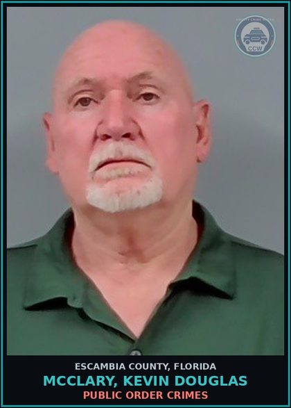 CCW arrest card for MCCLARY, KEVIN DOUGLAS in Escambia County: PUBLIC ORDER CRIMES