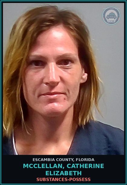 CCW arrest card for MCCLELLAN, CATHERINE ELIZABETH in Escambia County: DRUGS-POSSESS