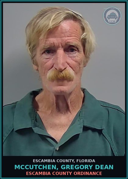 CCW arrest card for MCCUTCHEN, GREGORY DEAN in Escambia County: ESCAMBIA COUNTY ORDINANCE
