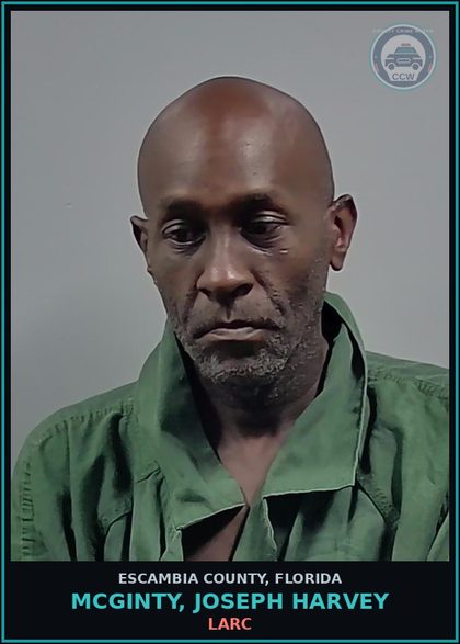 CCW arrest card for MCGINTY, JOSEPH HARVEY in Escambia County: LARC