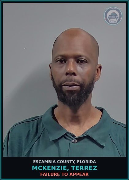 CCW arrest card for MCKENZIE, TERREZ in Escambia County: FAILURE TO APPEAR