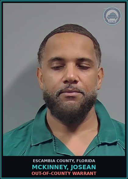 CCW arrest card for MCKINNEY, JOSEAN in Escambia County: OUT-OF-COUNTY WARRANT