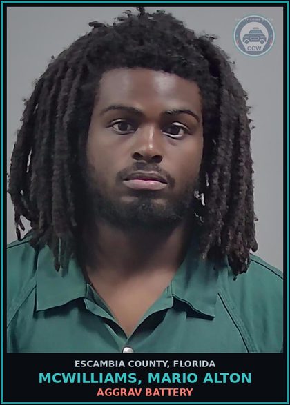 CCW arrest card for MCWILLIAMS, MARIO ALTON in Escambia County: AGGRAV BATTERY