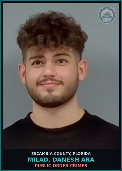 CCW arrest card for MILAD, DANESH ARA in Escambia County: PUBLIC ORDER CRIMES