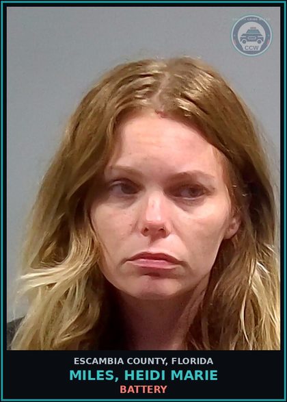 CCW arrest card for MILES, HEIDI MARIE in Escambia County: BATTERY
