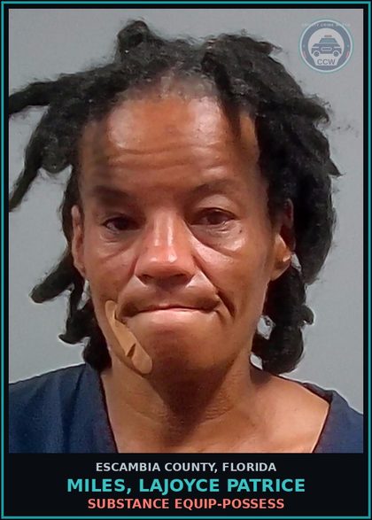 CCW arrest card for MILES, LAJOYCE PATRICE in Escambia County: DRUG EQUIP-POSSESS