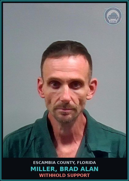 CCW arrest card for MILLER, BRAD ALAN in Escambia County: WITHHOLD SUPPORT