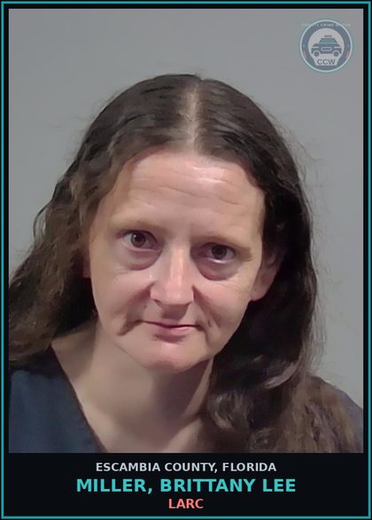 CCW arrest card for MILLER, BRITTANY LEE in Escambia County: LARC