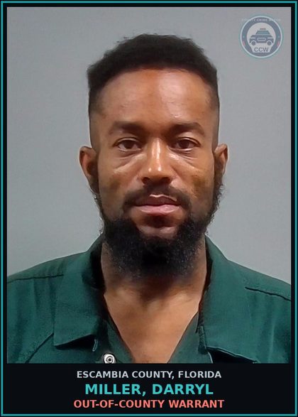 CCW arrest card for MILLER, DARRYL in Escambia County: OUT-OF-COUNTY WARRANT