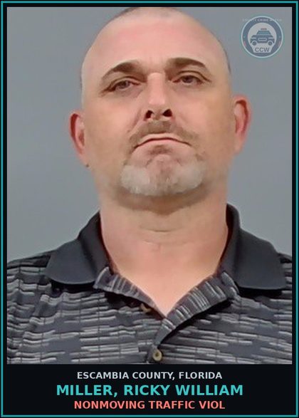 CCW arrest card for MILLER, RICKY WILLIAM in Escambia County: NONMOVING TRAFFIC VIOL