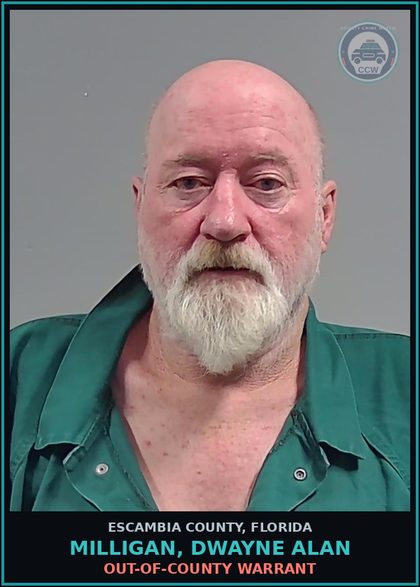 CCW arrest card for MILLIGAN, DWAYNE ALAN in Escambia County: OUT-OF-COUNTY WARRANT