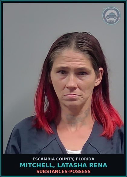 CCW arrest card for MITCHELL, LATASHA RENA in Escambia County: DRUGS-POSSESS