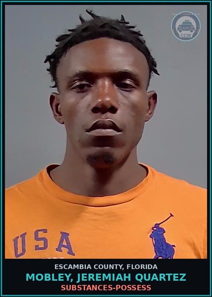 CCW arrest card for MOBLEY, JEREMIAH QUARTEZ in Escambia County: DRUGS-POSSESS