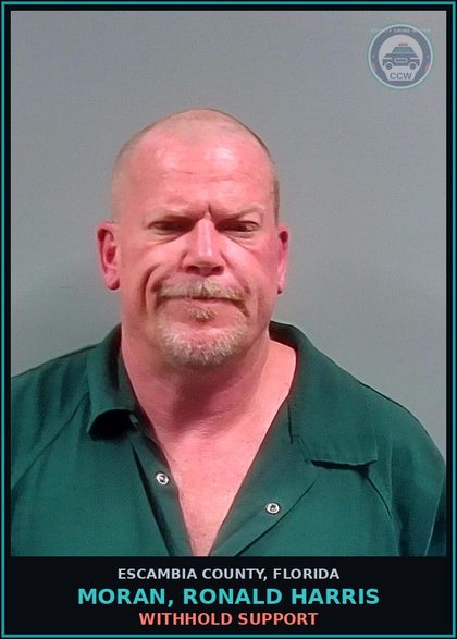 CCW arrest card for MORAN, RONALD HARRIS in Escambia County: WITHHOLD SUPPORT