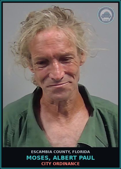 CCW arrest card for MOSES, ALBERT PAUL in Escambia County: CITY ORDINANCE