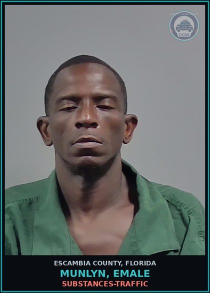 CCW arrest card for MUNLYN, EMALE in Escambia County: DRUGS-TRAFFIC