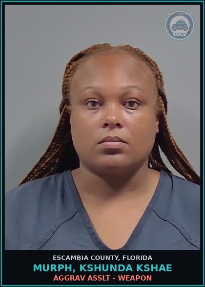 CCW arrest card for MURPH, KSHUNDA KSHAE in Escambia County: AGGRAV ASSLT - WEAPON