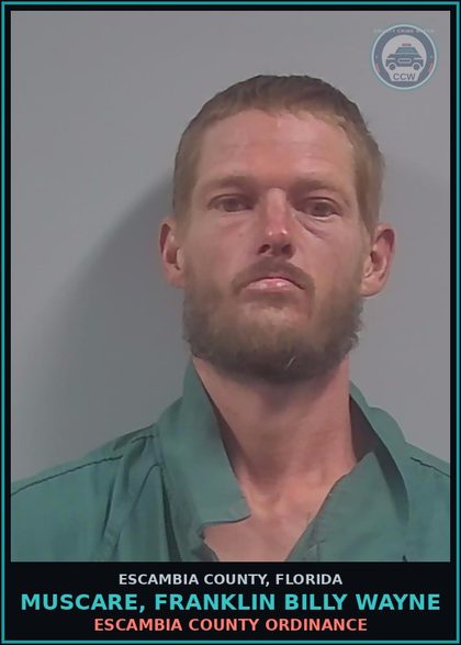 CCW arrest card for MUSCARE, FRANKLIN BILLY WAYNE in Escambia County: ESCAMBIA COUNTY ORDINANCE
