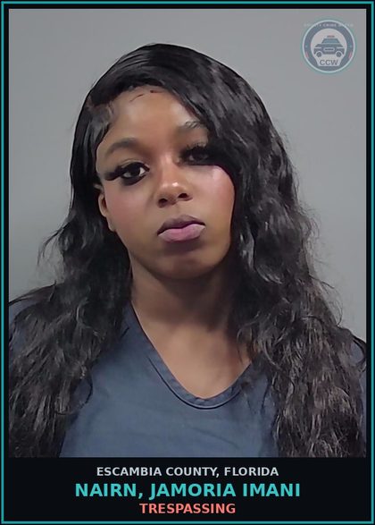 CCW arrest card for NAIRN, JAMORIA IMANI in Escambia County: TRESPASSING