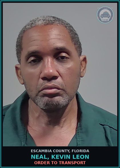 CCW arrest card for NEAL, KEVIN LEON in Escambia County: ORDER TO TRANSPORT