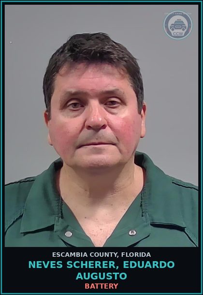 CCW arrest card for NEVES SCHERER, EDUARDO AUGUSTO in Escambia County: BATTERY