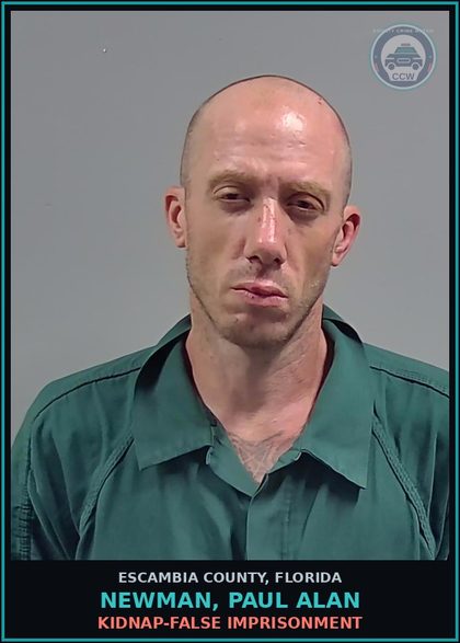 CCW arrest card for NEWMAN, PAUL ALAN in Escambia County: KIDNAP-FALSE IMPRISONMENT