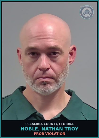 CCW arrest card for NOBLE, NATHAN TROY in Escambia County: PROB VIOLATION