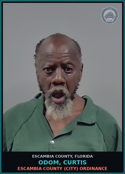 CCW arrest card for ODOM, CURTIS in Escambia County: ESCAMBIA COUNTY (CITY) ORDINANCE