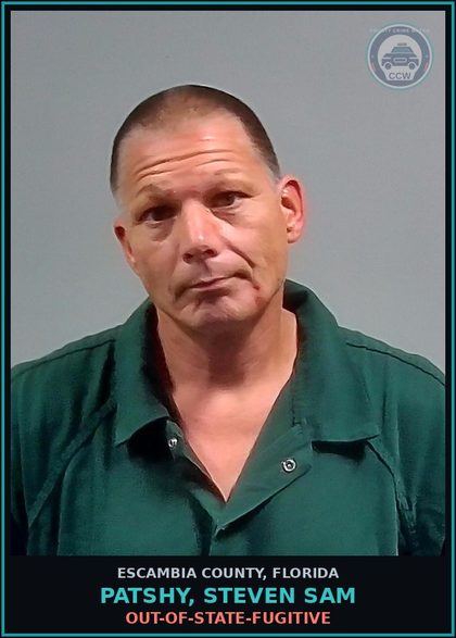 CCW arrest card for PATSHY, STEVEN SAM in Escambia County: OUT-OF-STATE-FUGITIVE
