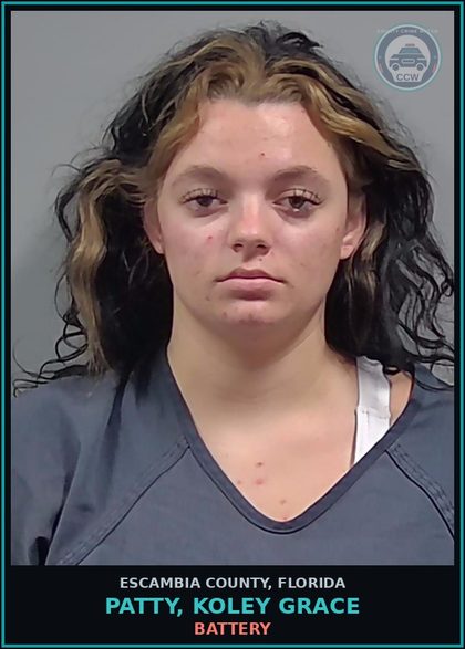 CCW arrest card for PATTY, KOLEY GRACE in Escambia County: BATTERY