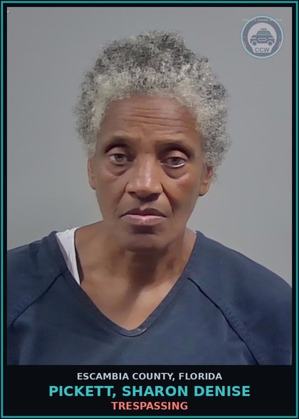 CCW arrest card for PICKETT, SHARON DENISE in Escambia County: TRESPASSING