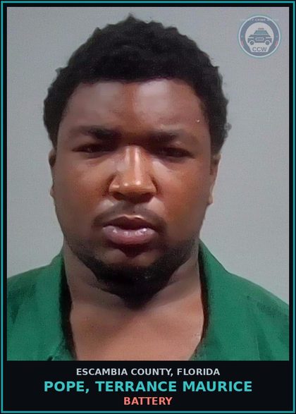 CCW arrest card for POPE, TERRANCE MAURICE in Escambia County: BATTERY