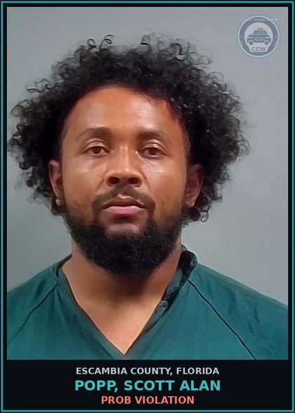 CCW arrest card for POPP, SCOTT ALAN in Escambia County: PROB VIOLATION