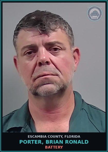 CCW arrest card for PORTER, BRIAN RONALD in Escambia County: BATTERY
