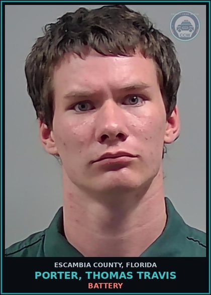 CCW arrest card for PORTER, THOMAS TRAVIS in Escambia County: BATTERY