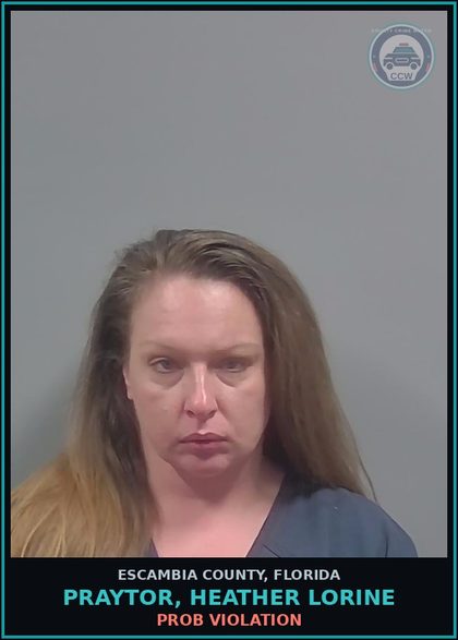 CCW arrest card for PRAYTOR, HEATHER LORINE in Escambia County: PROB VIOLATION