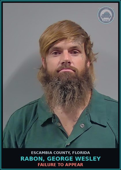 CCW arrest card for RABON, GEORGE WESLEY in Escambia County: FAILURE TO APPEAR
