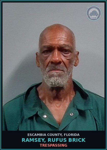 CCW arrest card for RAMSEY, RUFUS BRICK in Escambia County: TRESPASSING