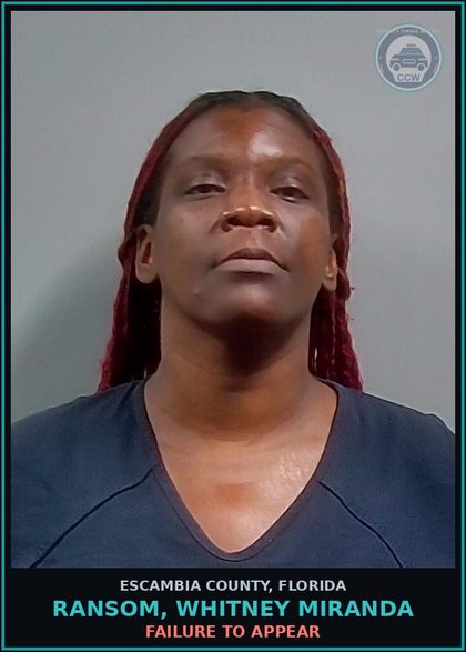 CCW arrest card for RANSOM, WHITNEY MIRANDA in Escambia County: FAILURE TO APPEAR