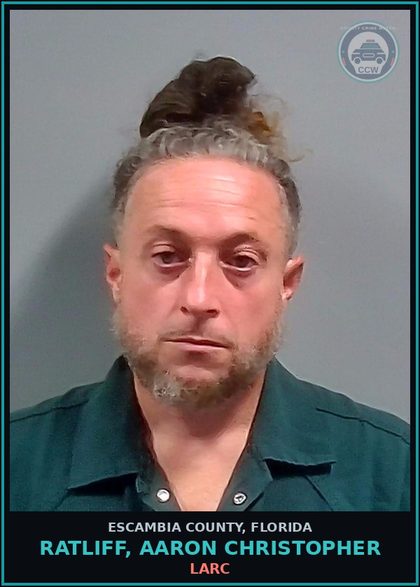 CCW arrest card for RATLIFF, AARON CHRISTOPHER in Escambia County: LARC