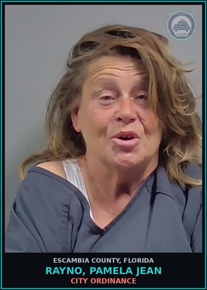 CCW arrest card for RAYNO, PAMELA JEAN in Escambia County: CITY ORDINANCE