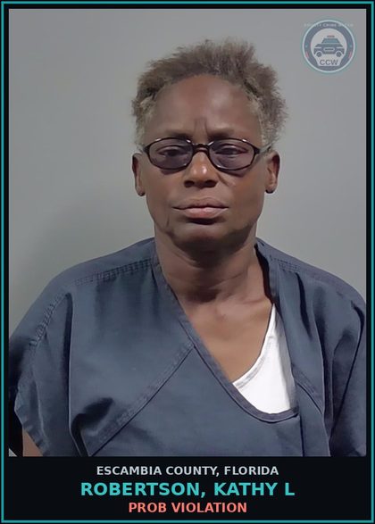 CCW arrest card for ROBERTSON, KATHY L in Escambia County: PROB VIOLATION