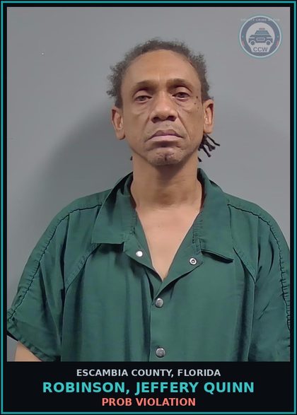 CCW arrest card for ROBINSON, JEFFERY QUINN in Escambia County: PROB VIOLATION