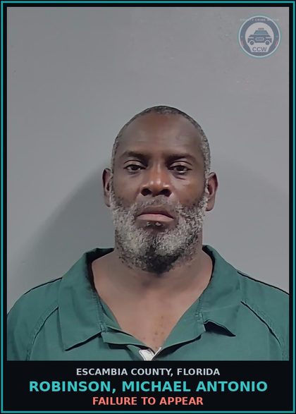 CCW arrest card for ROBINSON, MICHAEL ANTONIO in Escambia County: FAILURE TO APPEAR