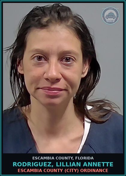 CCW arrest card for RODRIGUEZ, LILLIAN ANNETTE in Escambia County: ESCAMBIA COUNTY (CITY) ORDINANCE