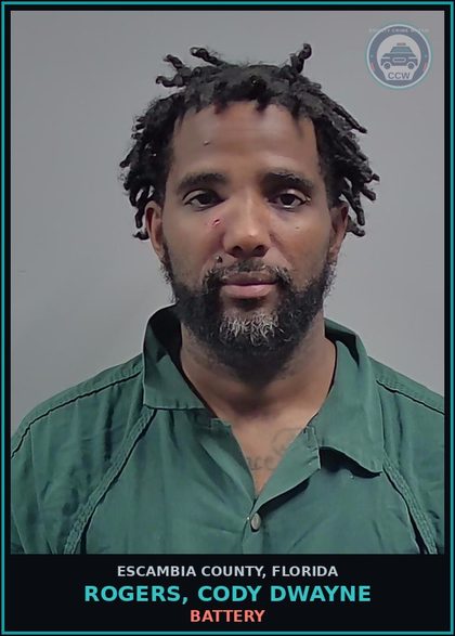 CCW arrest card for ROGERS, CODY DWAYNE in Escambia County: BATTERY